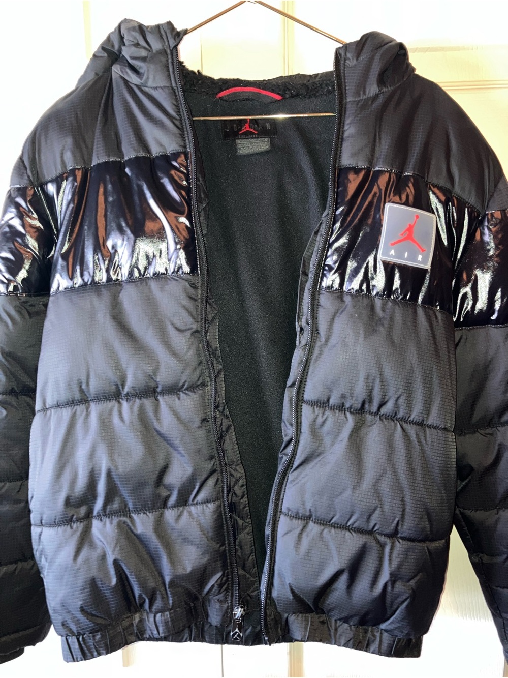 Jordan Black Gloss-Trim Boys' Puffer Jacket